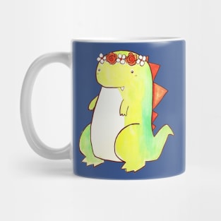 Flower Crown Watercolor Dino Mug